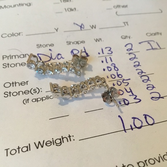 Vintage Kay’s 14k White Gold Diamond Journey Earrings, 1-Carat Total, & Certific - Picture 14 of 14